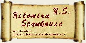 Milomira Stanković vizit kartica